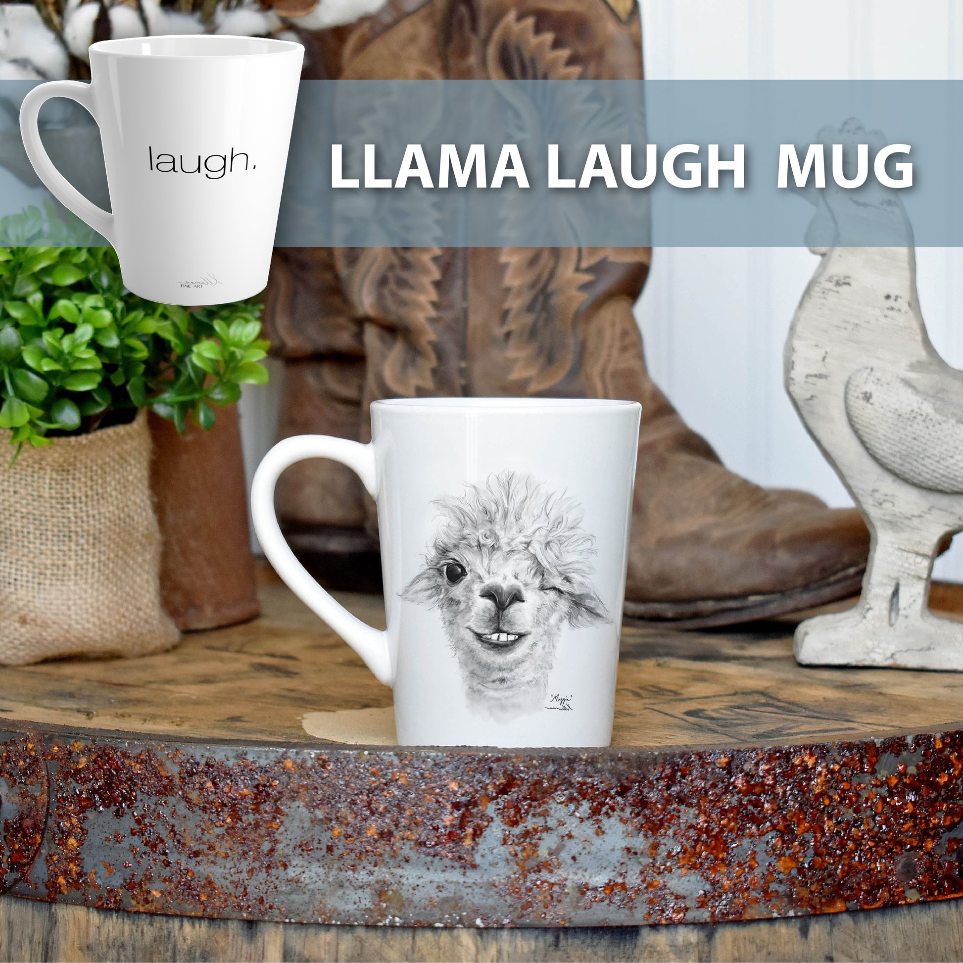 Llama Inspiration Mug: LAUGH